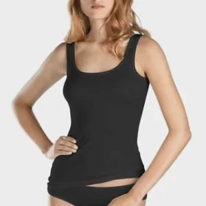 HANRO Ultralight Tank-Top, Uni, U-Ausschnitt, Für Damen 0019/ BLACK 12