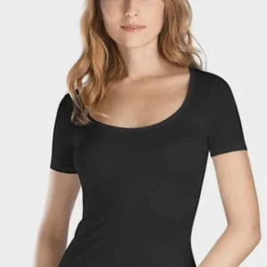 HANRO Unterhemd, Baumwolle, Rundhalsausschnitt, Für Damen 0019/ BLACK 18