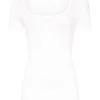 HANRO Unterhemd, Baumwolle, Rundhalsausschnitt, Für Damen 0101/ WHITE 22