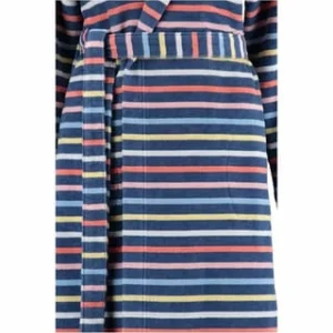 Billig 🎉 Cawö Bademantel Damen Kapuze Streifen 3344 Blau-multicolor – 12 Bunt ❤️ 12