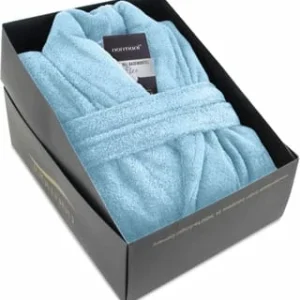 Beste Bewertungen von 💯 Normani® Unisex Baumwoll-Bademantel 450 G/m² Flee Hellblau 😍 18